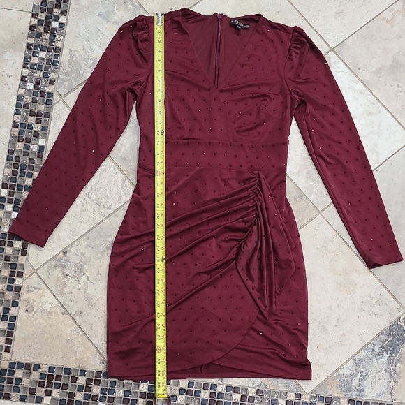 Guess Burgundy Long Sleeve Dress - Picture 5 of 8